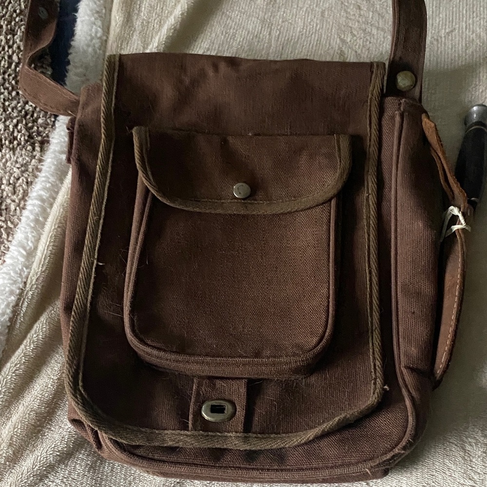 Brown Canvas Bag with Sheath